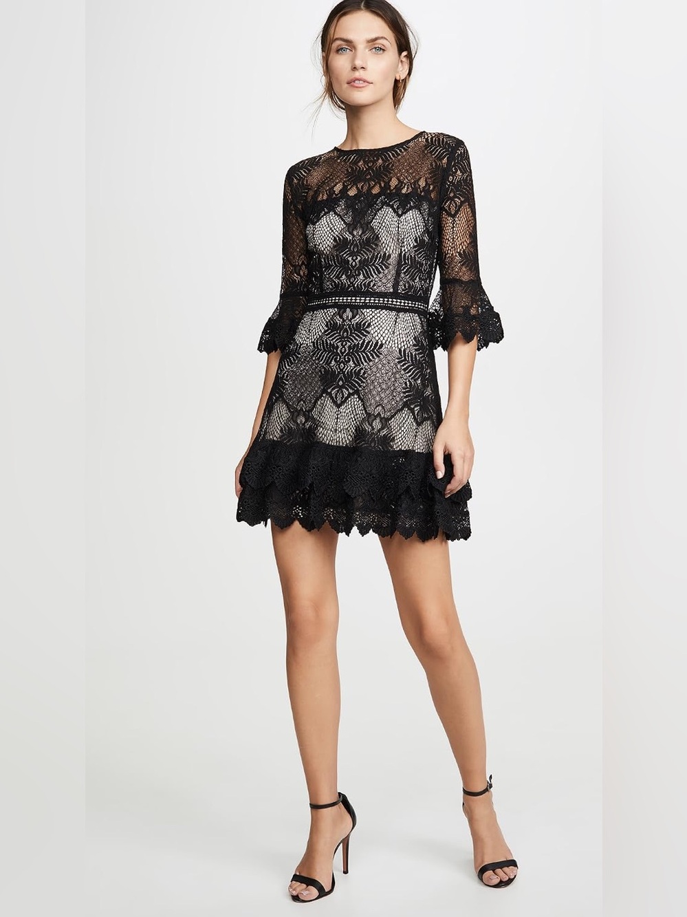 BB Dakota Layer Cake Black Lace Ruffle Mini Dress NWT Size 2